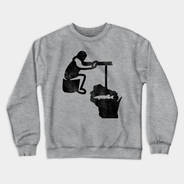 Wisconsin Ice Fishing Crewneck Sweatshirt by WearWisco